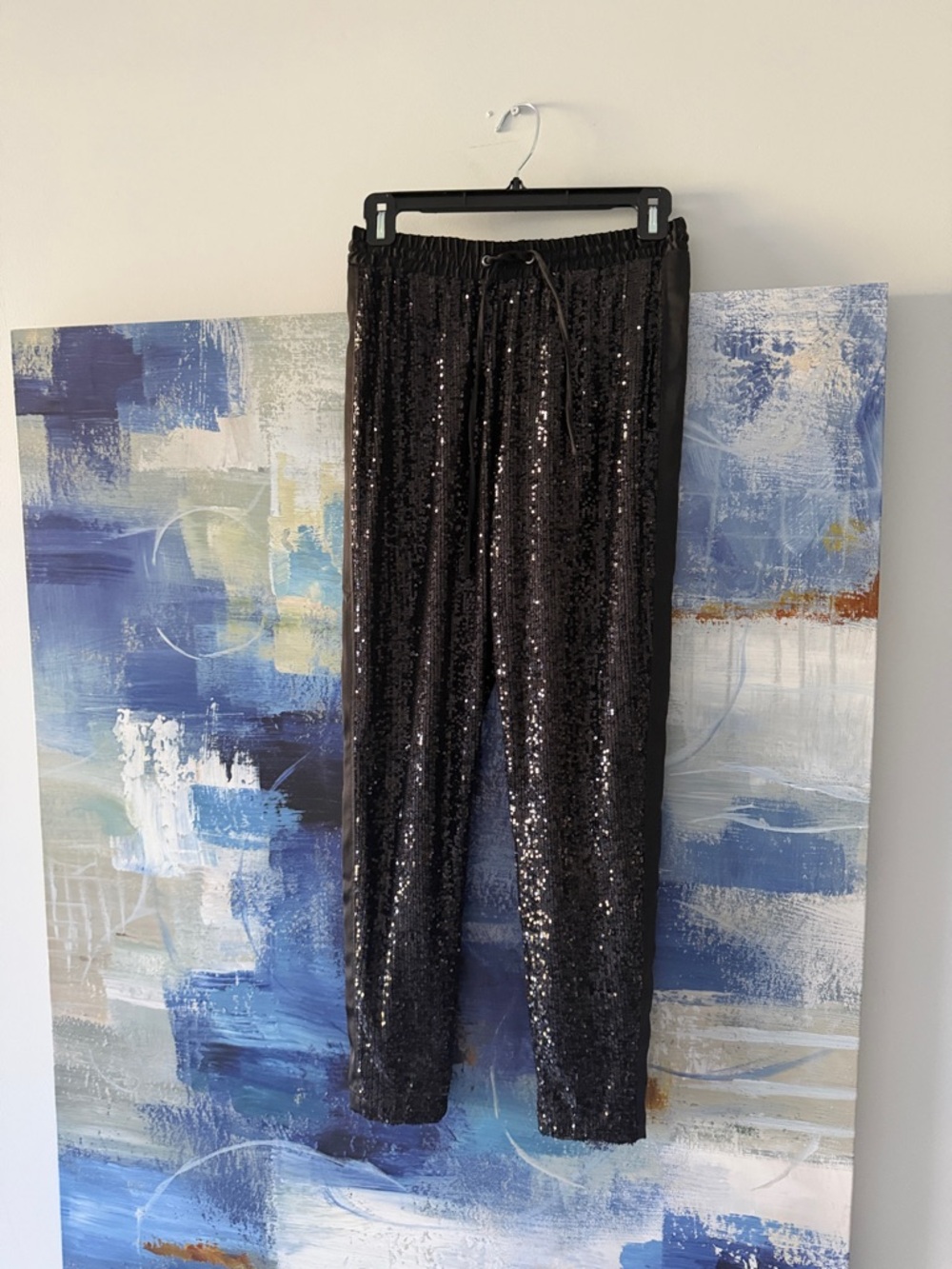 Rachel Zoe Black Sequin Joggers